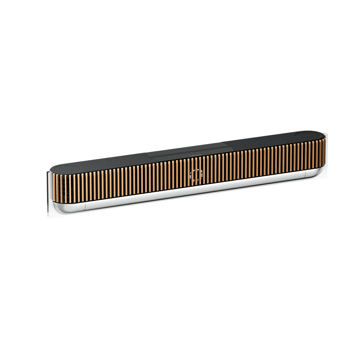Bang & Olufsen Beosound Theatre soundbar in Natural Aluminium with Light Oak cover