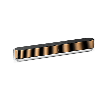 Bang & Olufsen Beosound Theatre soundbar in Natural Aluminium with Light Oak cover
