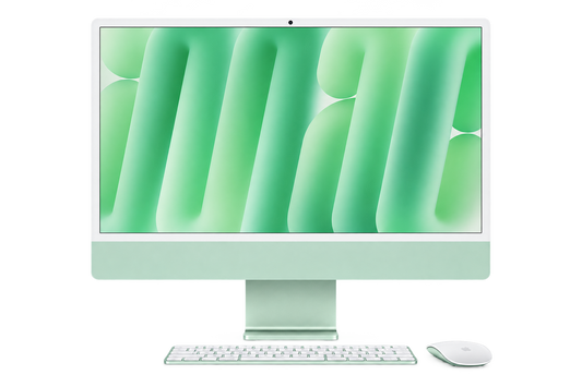 iMac in green, transparent cutout